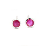 Round Ruby Gemstone Earring Stud
