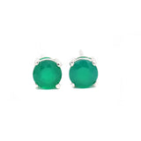 Green Onyx Gemstone Silver Earring Stud