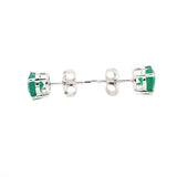 Green Onyx Gemstone Silver Earring Stud