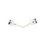 Square Shape Blue Sapphire Earring Stud