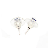Square Shape Blue Sapphire Earring Stud