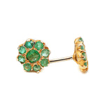Gold Plated Flower Style Emerald Earring