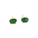 Oval Emerald Gold Plated Earring Stud