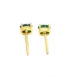 Oval Emerald Gold Plated Earring Stud