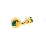 Oval Emerald Gold Plated Earring Stud
