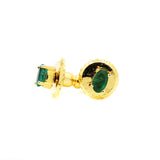 Oval Emerald Gold Plated Earring Stud