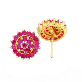 925 Silver Ruby Gold Plated Earring Stud