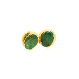 Natural Green Emerald Gemstone 925 Sterling Silver Earring Stud