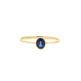 9k Gold Oval Blue Sapphire Ring