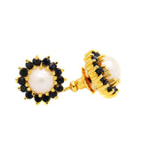 Natural Pearl & Blue Sapphire Gemstone Earring