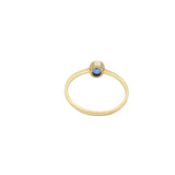 9k Gold Oval Blue Sapphire Ring