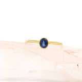 9k Gold Oval Blue Sapphire Ring