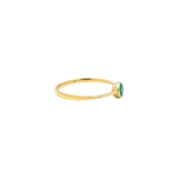9K Yellow Gold Round Shaped Natural Emerald Gemstone Healing Ring