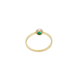 9K Yellow Gold Round Shaped Natural Emerald Gemstone Healing Ring