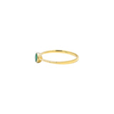 9K Yellow Gold Round Shaped Natural Emerald Gemstone Healing Ring