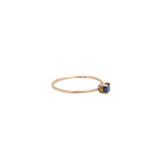 Round Shaped Blue Sapphire Gemstone 9k Gold Ring