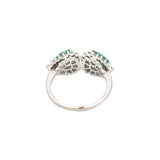 18K White Gold Emerald Diamond Ring