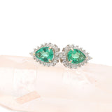 18K White Gold Emerald Diamond Ring