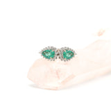 18K White Gold Emerald Diamond Ring