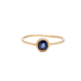 Round Blue Sapphire Gold Ring