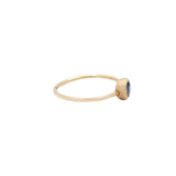 Round Blue Sapphire Gold Ring