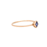 Square Blue Sapphire Gold Ring