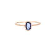9K Gold Oval Blue Sapphire Ring
