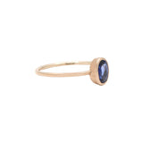 9K Gold Oval Blue Sapphire Ring