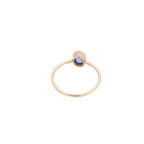 9K Gold Oval Blue Sapphire Ring
