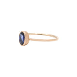 9K Gold Oval Blue Sapphire Ring