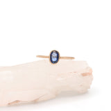 9K Gold Oval Blue Sapphire Ring