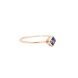 9K Gold Square Shaped Natural Blue Sapphire Gemstone Ring