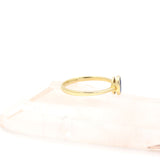 Solid Yellow Gold Oval Blue Sapphire Ring