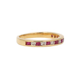 18K Gold Ruby And Diamond Ring Band