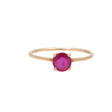 9K Gold Round Ruby Gemstone Ring