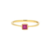 Square Ruby Gemstone Gold Ring
