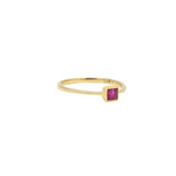 Square Ruby Gemstone Gold Ring