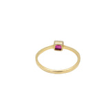 Square Ruby Gemstone Gold Ring
