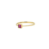 Square Ruby Gemstone Gold Ring