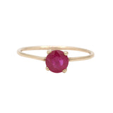 9K Gold Natural Ruby Round Gemstone Engagement Ring