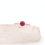 9K Gold Natural Ruby Round Gemstone Engagement Ring