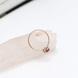 9K Gold Natural Ruby Round Gemstone Engagement Ring