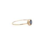 9K Gold Round Blue Sapphire Ring