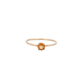 Prong Set Natural Orange Sapphire Gemstone 9K Gold Ring