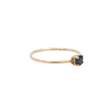 Natural Blue Sapphire Round Cut Gemstone 9K Gold Prong Set Healing Ring