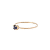 Natural Blue Sapphire Round Cut Gemstone 9K Gold Prong Set Healing Ring