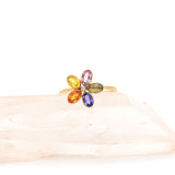 Multi Sapphire & Diamond Gold Ring