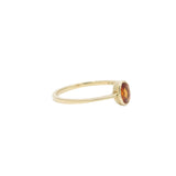 Natural Oval Shaped Orange Sapphire Gemstone Gold Plain Ring