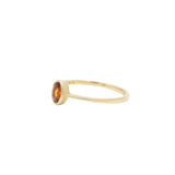 Natural Oval Shaped Orange Sapphire Gemstone Gold Plain Ring