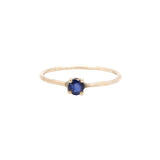 Natural Round Cut Blue Sapphire Gemstone 9k Yellow Gold Ring